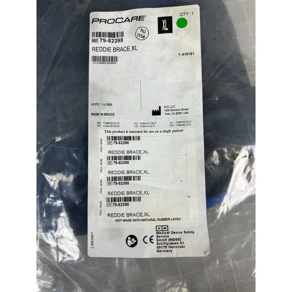 ProCare Reddie Knee Brace XL 23"-25.5" Neoprene Wraparound Patella Black New - Picture 3 of 5